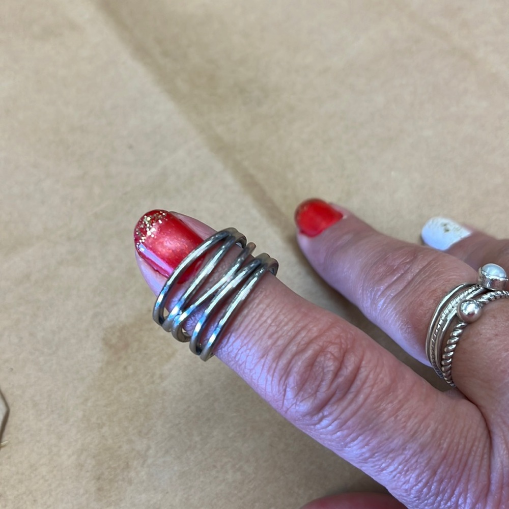 Sterling Silver Statement Ring 9.5 Stack Style S9… - image 3